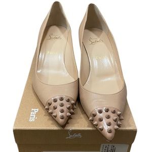 Christian Louboutin iconic Kate pump 55 MM nude leather size 41.